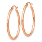 Загрузить изображение в средство просмотра галереи, 10k Rose Gold Classic Round Hoop Earrings 31mm x 2mm