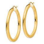 Load image into Gallery viewer, 10K Yellow Gold 40mm x 3mm Square Tube Round Hoop Earrings