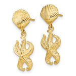 Ladda upp bild till gallerivisning, 14k Yellow Gold Seashell Starfish Clam Scallop Shell Dangle Earrings