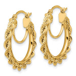 Ladda upp bild till gallerivisning, 10K Yellow Gold 24mm x 2.95mm Rope Round Hoop Earrings