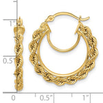 Ladda upp bild till gallerivisning, 10K Yellow Gold 24mm x 2.95mm Rope Round Hoop Earrings