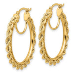Ladda upp bild till gallerivisning, 10K Yellow Gold 30mm x 2.95mm Rope Round Hoop Earrings