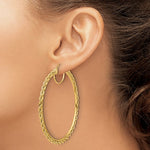 Ladda upp bild till gallerivisning, 10K Yellow Gold 30mm x 2.95mm Rope Round Hoop Earrings
