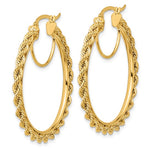 Załaduj obraz do przeglądarki galerii, 10K Yellow Gold 38mm x 2.95mm Rope Round Hoop Earrings