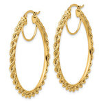 Load image into Gallery viewer, 10K Yellow Gold 44mm x 2.95mm Rope Round Hoop Earrings
