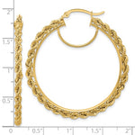 Load image into Gallery viewer, 10K Yellow Gold 44mm x 2.95mm Rope Round Hoop Earrings