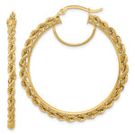 Load image into Gallery viewer, 10K Yellow Gold 44mm x 2.95mm Rope Round Hoop Earrings