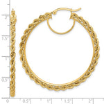 Load image into Gallery viewer, 10K Yellow Gold 48mm x 2.95mm Rope Round Hoop Earrings