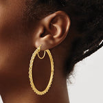 Load image into Gallery viewer, 10K Yellow Gold 55mm x 2.95mm Rope Round Hoop Earrings