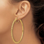 Load image into Gallery viewer, 10K Yellow Gold 70mm x 2.95mm Rope Round Hoop Earrings