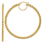 Load image into Gallery viewer, 10K Yellow Gold 70mm x 2.95mm Rope Round Hoop Earrings
