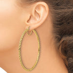 Load image into Gallery viewer, 10K Yellow Gold 80mm x 2.95mm Rope Round Hoop Earrings