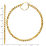 Load image into Gallery viewer, 10K Yellow Gold 80mm x 2.95mm Rope Round Hoop Earrings