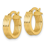 Carica l'immagine nel visualizzatore di Gallery, 10K Yellow Gold 15mm x 4mm Round Grooved Hoop Earrings