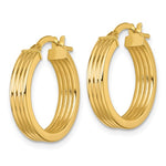 將圖片載入圖庫檢視器 10K Yellow Gold 18mm x 4mm Round Grooved Hoop Earrings