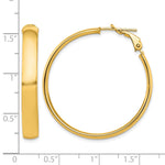 Load image into Gallery viewer, 10K Yellow Gold Square-Tube Hoop Omega Back Round Hoop Earrings 37.5mm x 5mm