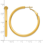 Load image into Gallery viewer, 10K Yellow Gold Classic Hoop Omega Back Round Hoop Earrings 41mm x 3mm