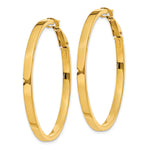Load image into Gallery viewer, 10K Yellow Gold Square-Tube Hoop Omega Back Square Hoop Earrings 40mm x 3mm