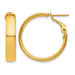 Load image into Gallery viewer, 10K Yellow Gold Square-Tube Hoop Omega Back Round Hoop Earrings 24.25mm x 5mm