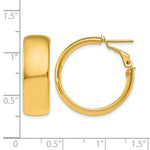 Load image into Gallery viewer, 10K Yellow Gold Square-Tube Hoop Omega Back Round Hoop Earrings 24mm x 7.75mm