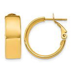 Load image into Gallery viewer, 10K Yellow Gold Square-Tube Hoop Omega Back Round Hoop Earrings 19.5mm x 6.75mm