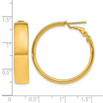 Load image into Gallery viewer, 10K Yellow Gold Large Omega Back Square-Tube Hoop Omega Back Round Hoop Earrings 30mm x 6.75mm