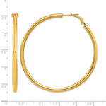 Load image into Gallery viewer, 10K Yellow Gold Classic Hoop Omega Back Round Hoop Earrings 57mm x 3mm