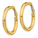 Load image into Gallery viewer, 10K Yellow Gold Classic Hoop Omega Back Round Hoop Earrings 33.5mm x 4mm