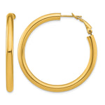 Load image into Gallery viewer, 10K Yellow Gold Classic Hoop Omega Back Round Hoop Earrings 44.5mm x 4mm