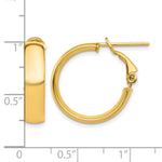 Load image into Gallery viewer, 10K Yellow Gold Square-Tube Hoop Omega Back Round Hoop Earrings 20.5mm x 5mm