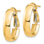 Load image into Gallery viewer, 10K Yellow Gold Square-Tube Hoop Omega Back Oval Hoop Earrings 19.25mm x 13.5mm x 5mm