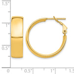Load image into Gallery viewer, 10K Yellow Gold Square-Tube Hoop Omega Back Round Hoop Earrings 24.5mm x 7mm