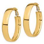 Load image into Gallery viewer, 10K Yellow Gold Square-Tube Hoop Omega Back Round Hoop Earrings 35.75mm x 7mm