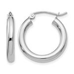 Load image into Gallery viewer, 10K White Gold 15mm x 3mm Classic Round Hoop Earrings Approx. 1.41g