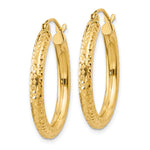 Load image into Gallery viewer, 10K Yellow Gold 25mm x 3mm Diamond Cut Sparkling Click Top Round Hoop Earrings