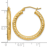 Load image into Gallery viewer, 10K Yellow Gold 25mm x 3mm Diamond Cut Sparkling Click Top Round Hoop Earrings