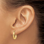 Load image into Gallery viewer, 10K Yellow Gold 15mm x 3mm Diamond Cut Sparkling Click Top Round Hoop Earrings