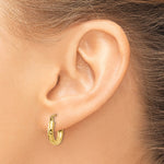 Load image into Gallery viewer, 10K Yellow Gold 13mm x 3mm Diamond Cut Sparkling Click Top Round Hoop Earrings