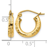 Load image into Gallery viewer, 10K Yellow Gold 13mm x 3mm Diamond Cut Sparkling Click Top Round Hoop Earrings