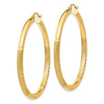 Load image into Gallery viewer, 10K Yellow Gold 47mm x 3mm Satin Diamond Cut Round Hoop Earrings