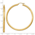 Load image into Gallery viewer, 10K Yellow Gold 56mm x 3mm Satin Diamond Cut Round Hoop Earrings
