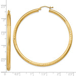 Load image into Gallery viewer, 10K Yellow Gold 56mm x 3mm Satin Diamond Cut Round Hoop Earrings
