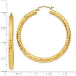 Lade das Bild in den Galerie-Viewer, 10K Yellow Gold Diamond Cut Round Hoop Earrings 47mmx4mm