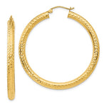 Lade das Bild in den Galerie-Viewer, 10K Yellow Gold Diamond Cut Round Hoop Earrings 47mmx4mm