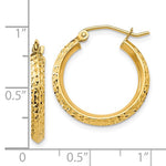 Carica l'immagine nel visualizzatore di Gallery, 10k Yellow Gold Diamond Cut Sparkle Round Hoop Earrings