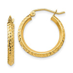 Carica l'immagine nel visualizzatore di Gallery, 10k Yellow Gold Diamond Cut Sparkle Round Hoop Earrings