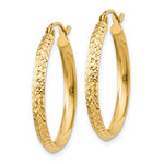 Carica l'immagine nel visualizzatore di Gallery, 10K Yellow Gold 25mm x 2.5mm Diamond Cut Knife Edge Round Hoop Earrings