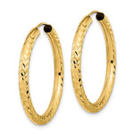 Carica l'immagine nel visualizzatore di Gallery, 10K Yellow Gold Diamond Cut 31mm x 3mm Endless Hoop Earrings