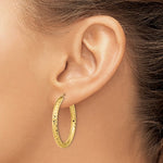 Carica l'immagine nel visualizzatore di Gallery, 10K Yellow Gold Diamond Cut 31mm x 3mm Endless Hoop Earrings