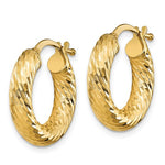 Load image into Gallery viewer, 10k Yellow Gold Sparkle Glitter Round Hoop Earrings